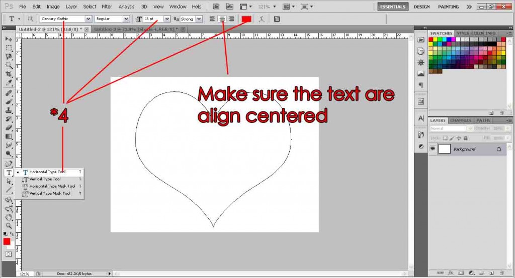 Fill shape with text