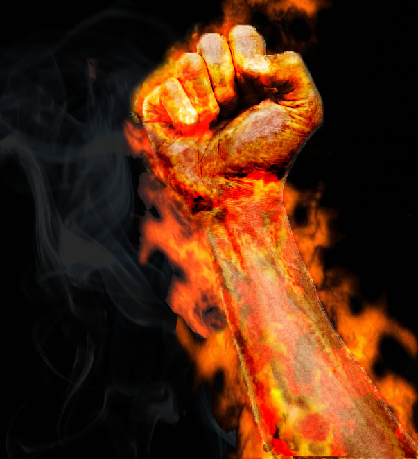 Learn how to create a Flaming Hand Effect.